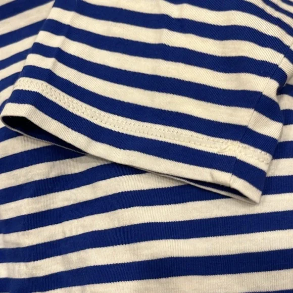J. Crew Striped Top Blue White Knot Twist in Back Cotton Women Size XL - Picture 6 of 7